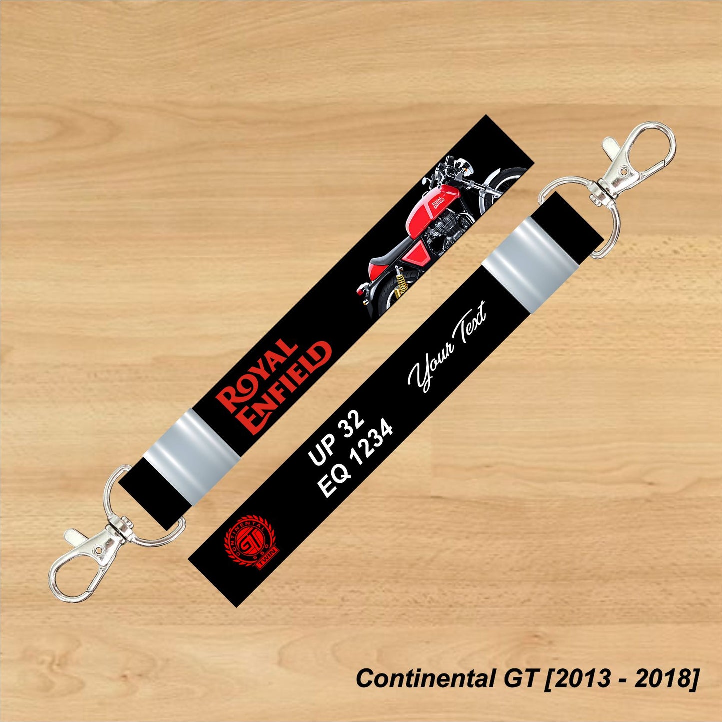 Continental GT [2013 - 2018] - Personalized Royal Enfield Keychain - Wood, Acrylic, Metal Printed