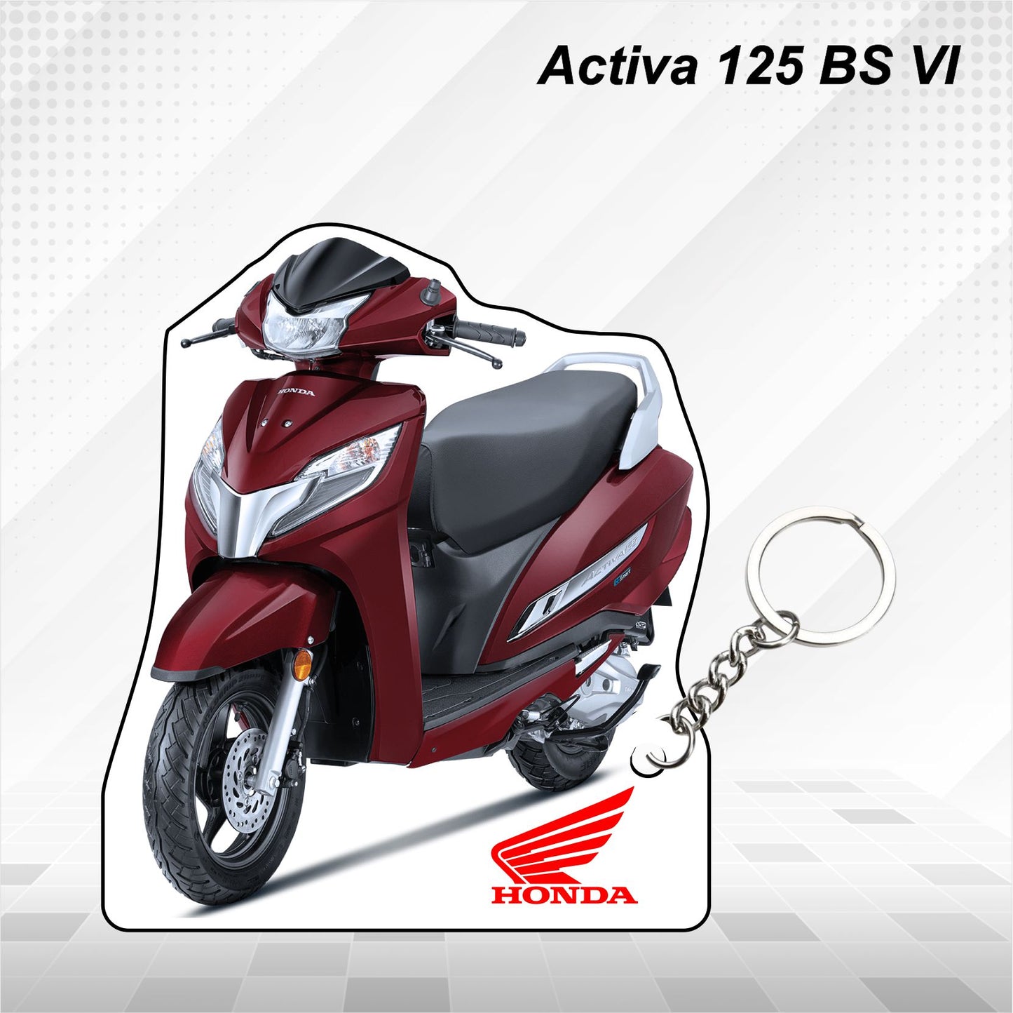 Activa 125 BS VI - Personalized Honda Keychain - Wood, Acrylic, Metal Printed