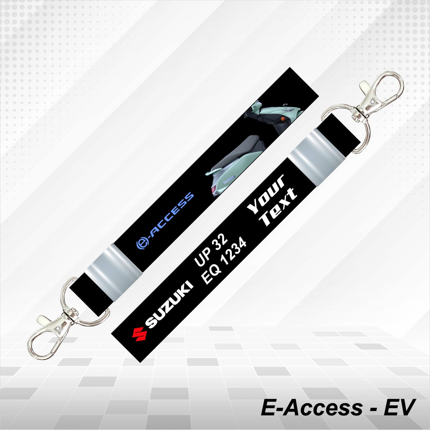 E-Access - EV - Personalized Suzuki Keychain - Wood, Acrylic, Metal Printed