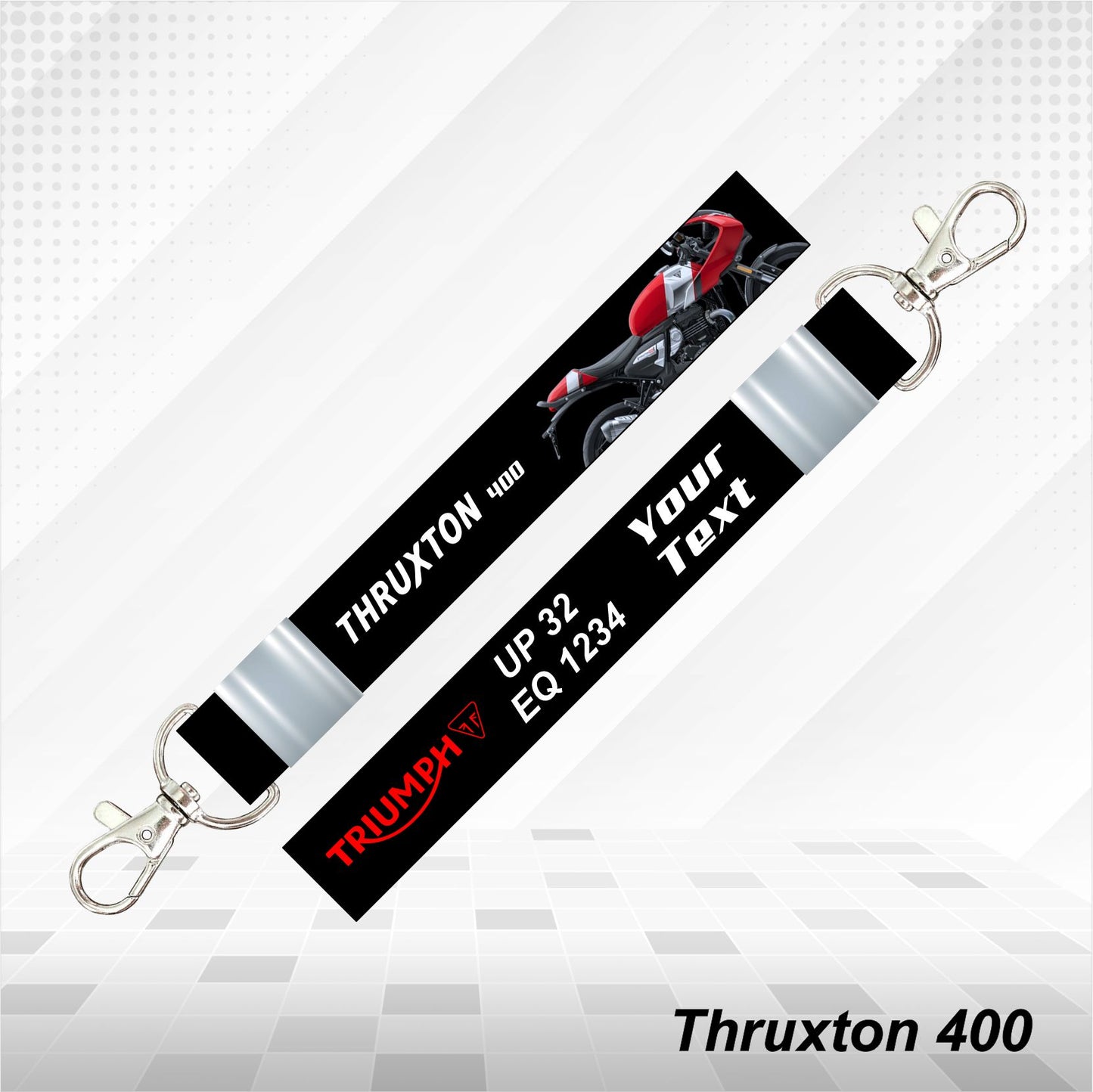 Thruxton 400 - Personalized Triumph Keychain - Wood, Acrylic, Metal Printed, Lanyard