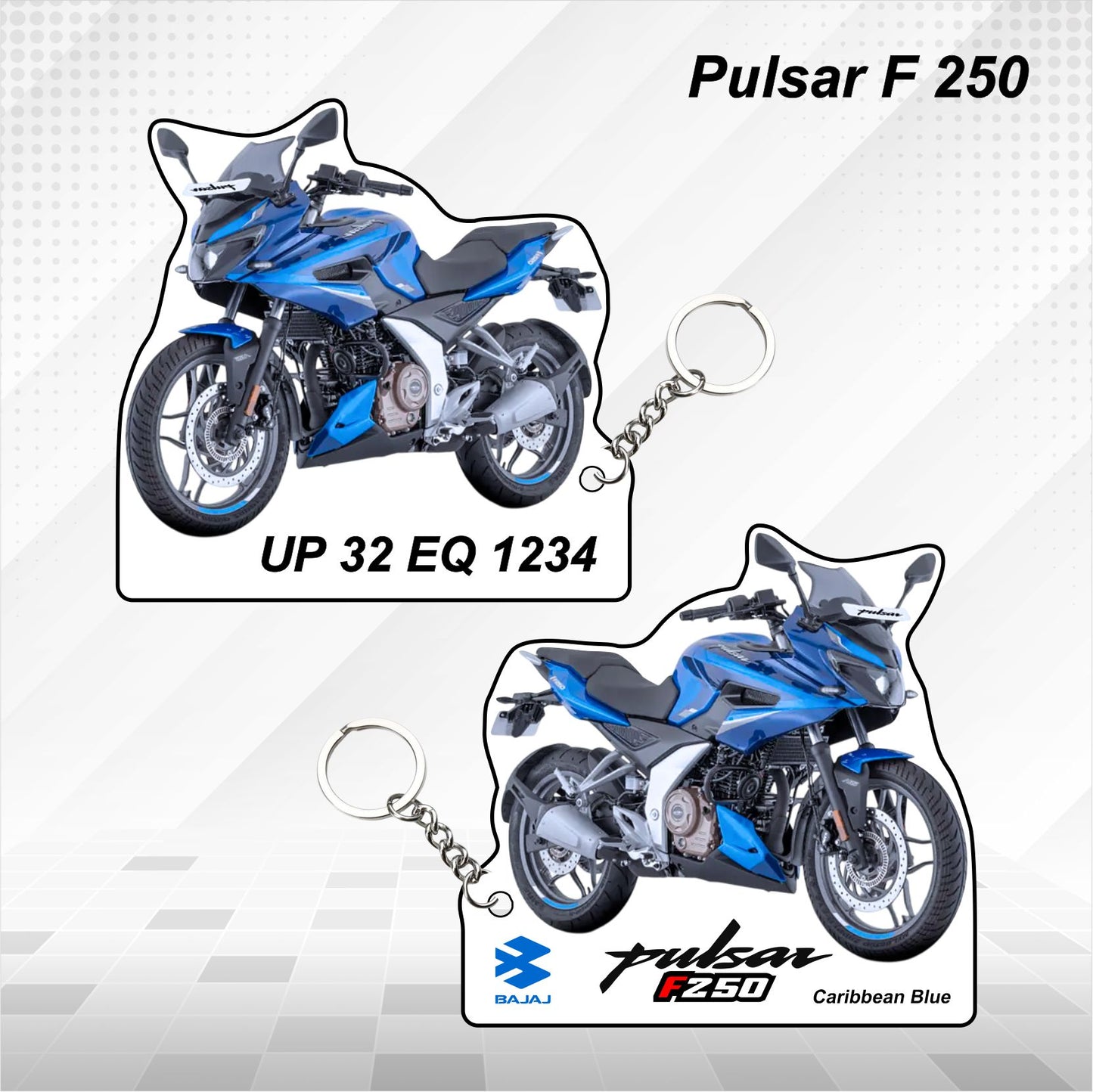 Pulsar F250 - Personalized Bajaj Keychain - Wood, Acrylic, Metal Printed