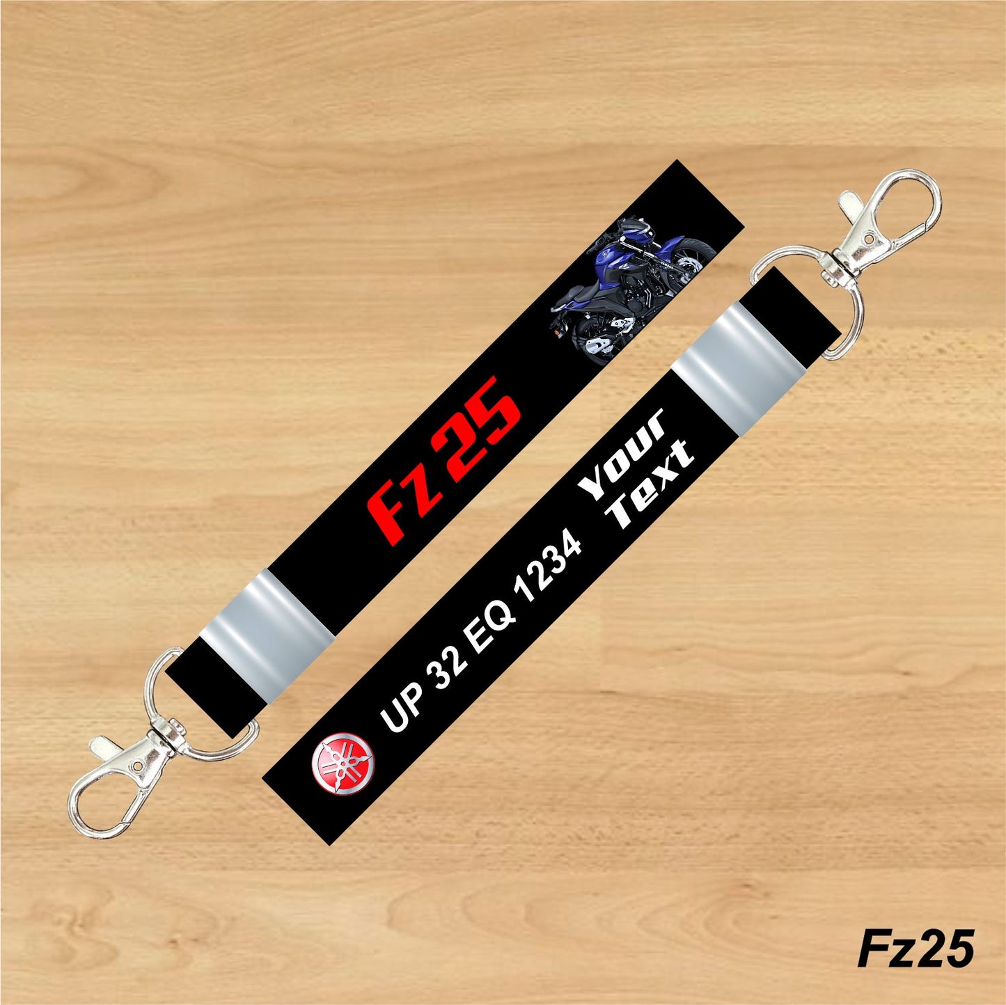 FZ25 - Personalized Yamaha Keychain - Wood, Acrylic, Metal Printed