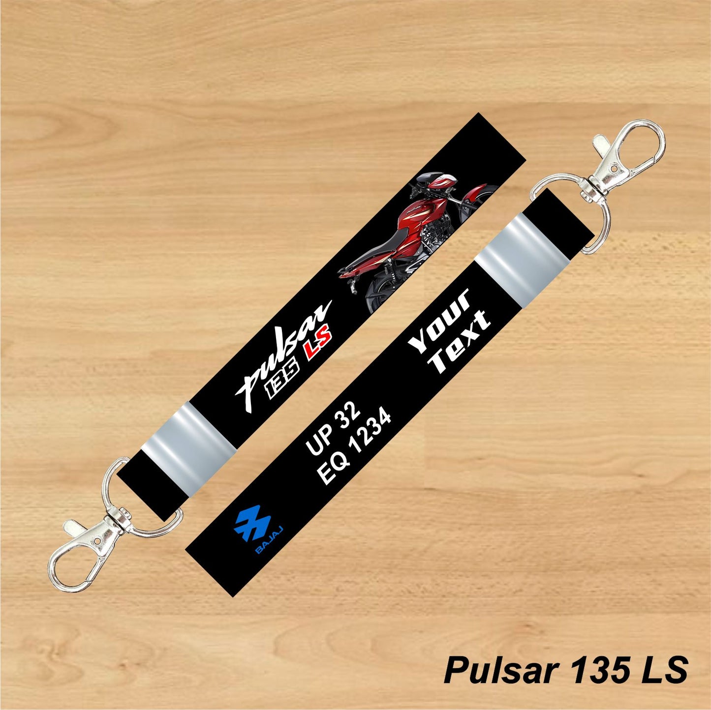 Pulsar 135 LS - Personalized Bajaj Keychain - Wood, Acrylic, Metal Printed