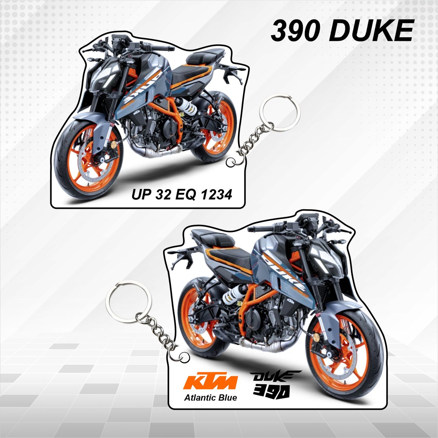 KTM 390 DUKE - Personalized KTM Keychain - Wood, Acrylic, Metal Printed