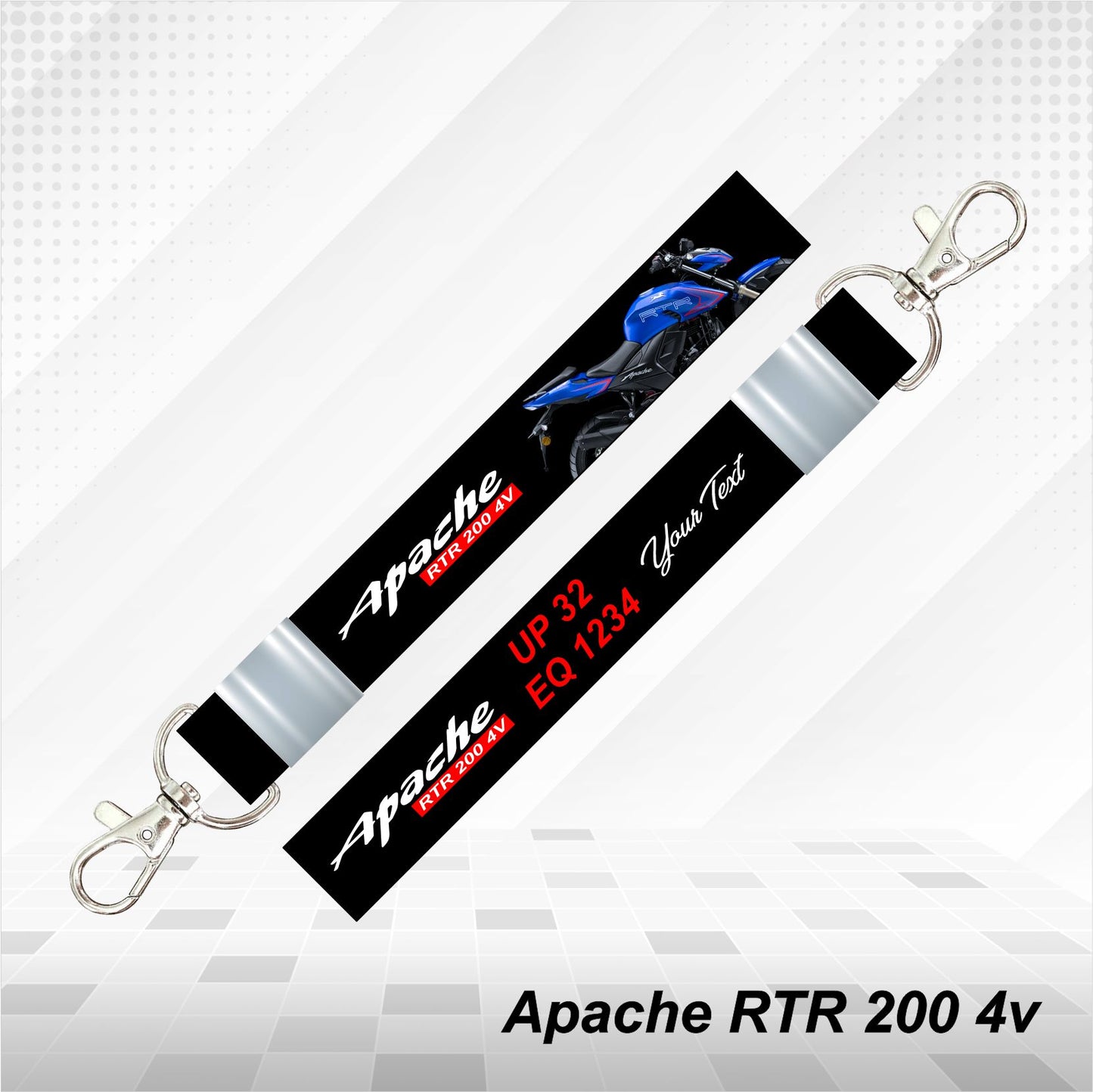Apache RTR 200 4v - Personalized TVS Keychain - Wood, Acrylic, Metal Printed