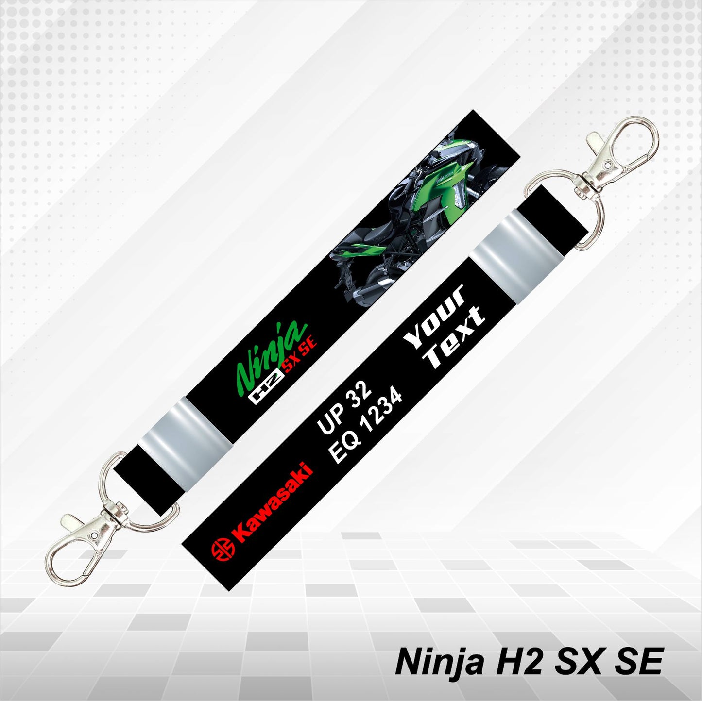 Ninja H2 SX SE - Personalized Kawasaki Keychain - Wood, Acrylic, Metal Printed