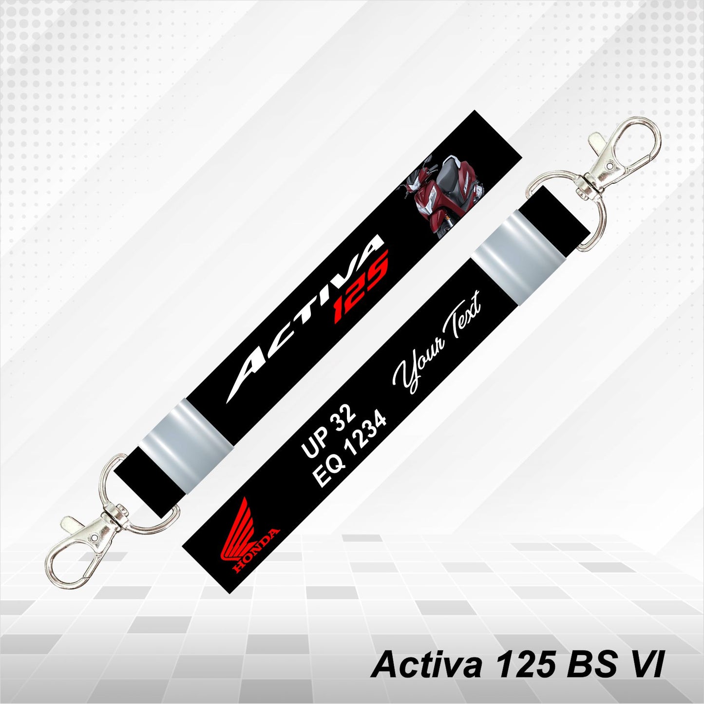 Activa 125 BS VI - Personalized Honda Keychain - Wood, Acrylic, Metal Printed