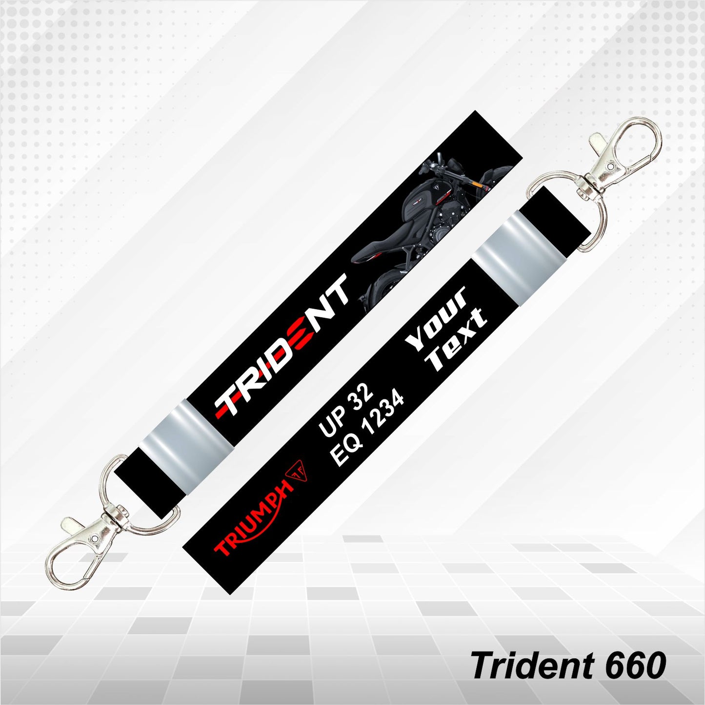 Trident 660 - Personalized Triumph Keychain - Wood, Acrylic, Metal Printed, Lanyard