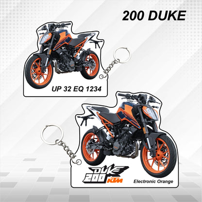 200 Duke - Personalized KTM Keychain - Wood, Acrylic, Metal Printed