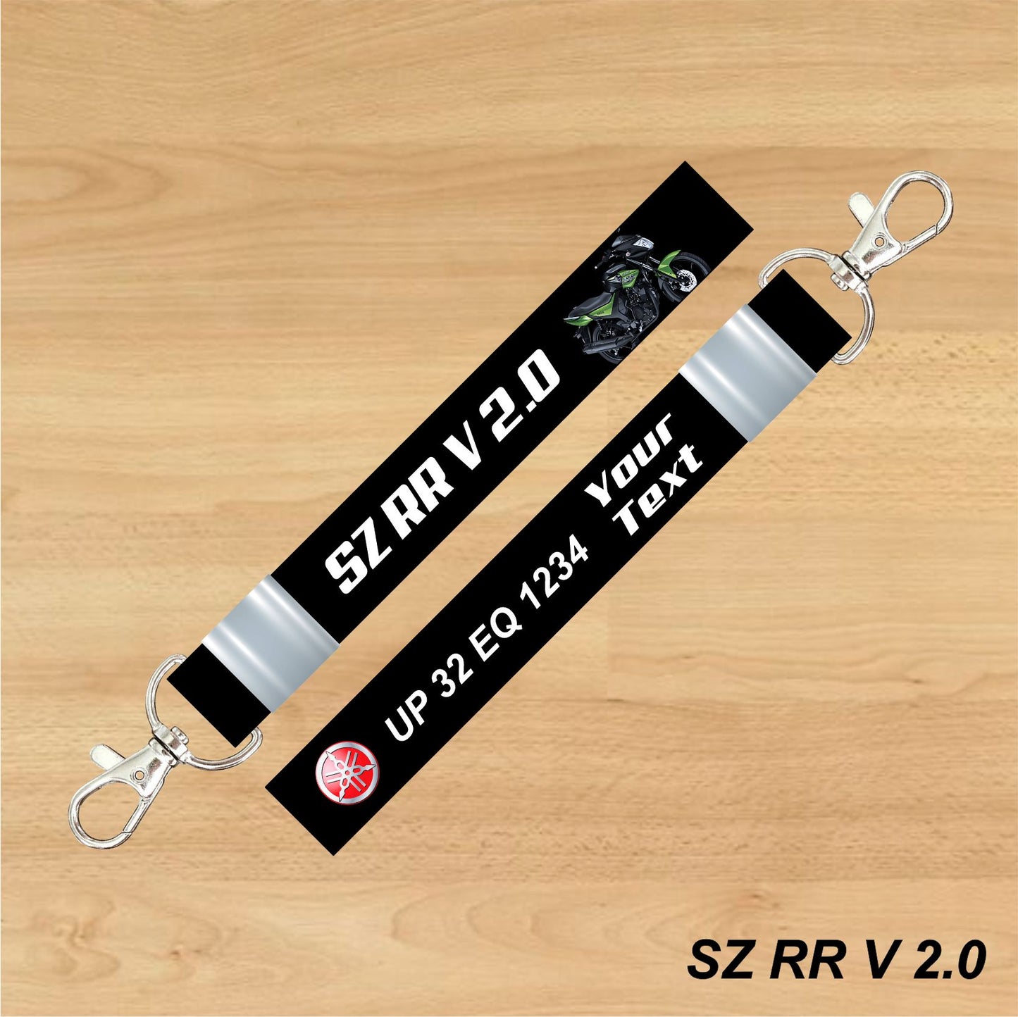 SZ RR V 2.0 - Personalized Yamaha Keychain - Wood, Acrylic, Metal Printed