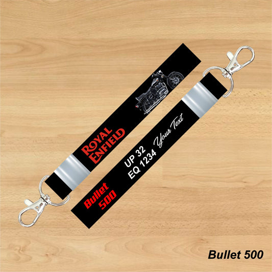 Bullet 500 - Personalized Royal Enfield Keychain - Wood, Acrylic, Metal Printed
