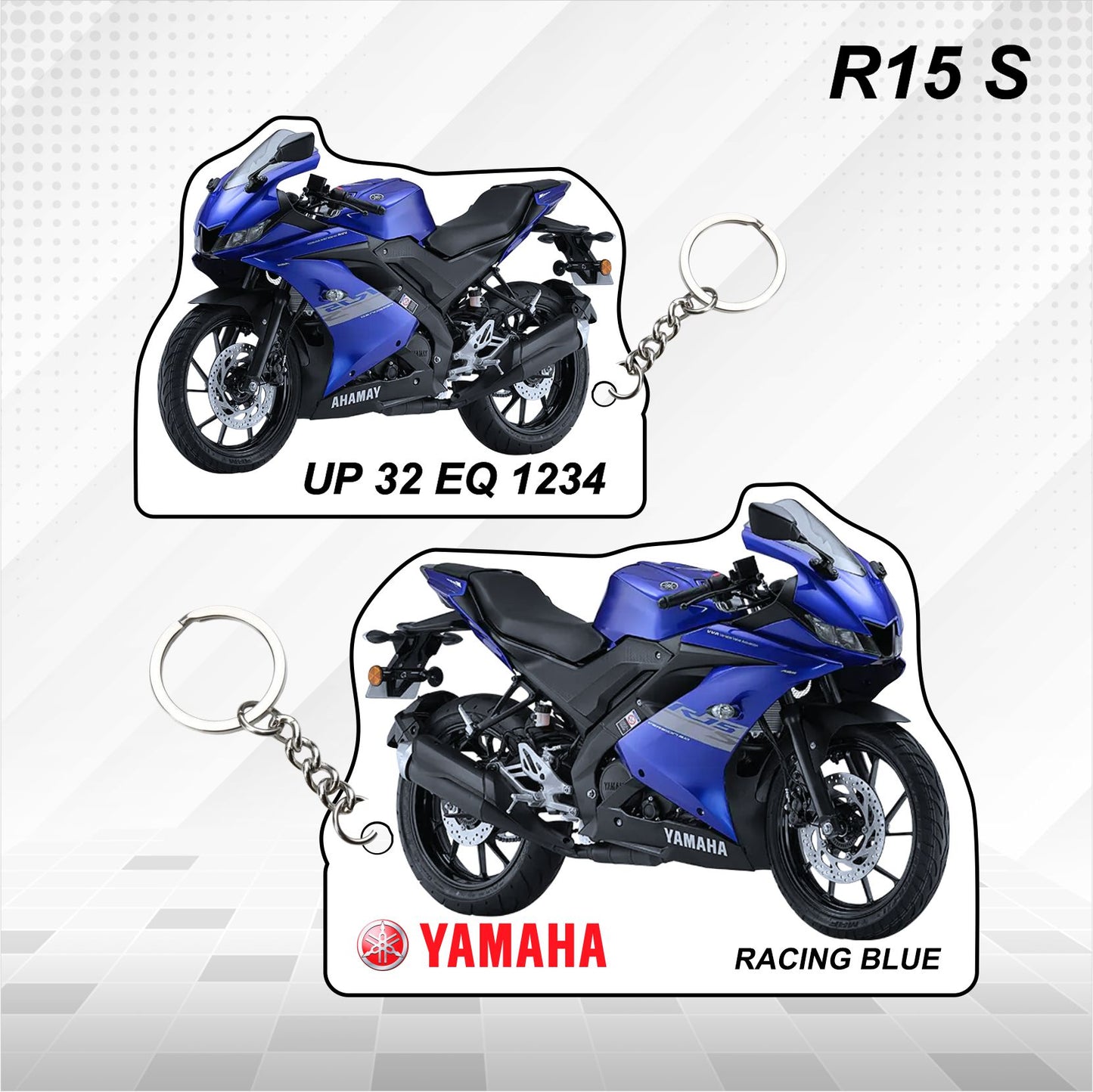 R15S - Personalized Yamaha Keychain - Wood, Acrylic, Metal Printed