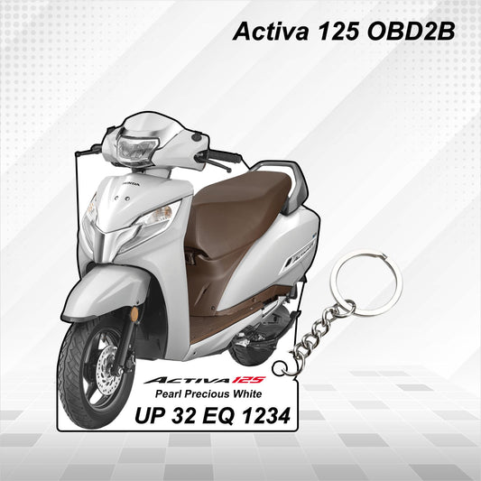 Activa 125 OBD2B - Personalized Honda Keychain - Wood, Acrylic, Metal Printed