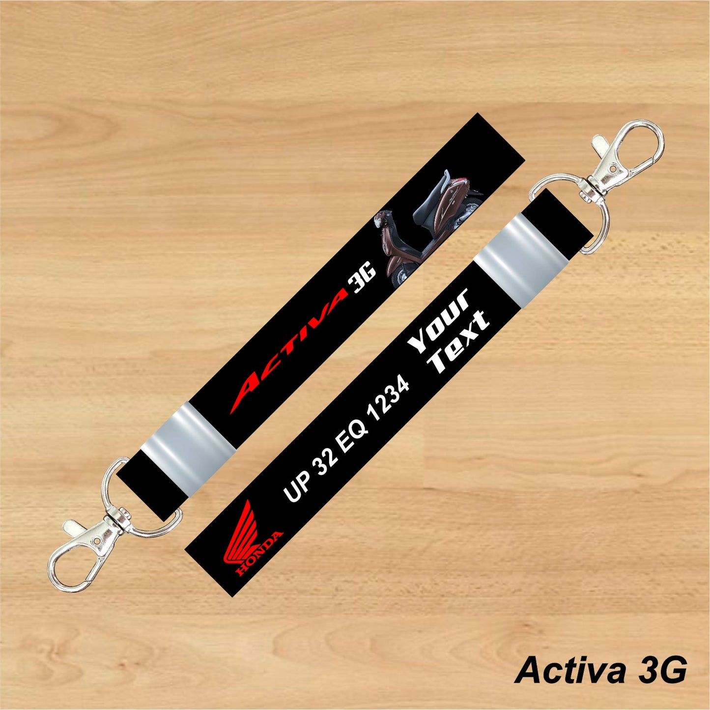 Activa 3G - Personalized Honda Keychain - Wood, Acrylic, Metal Printed