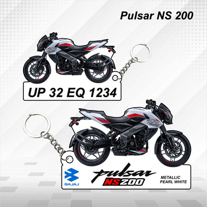 Pulsar NS200 - Personalized Bajaj Keychain - Wood, Acrylic, Metal Printed