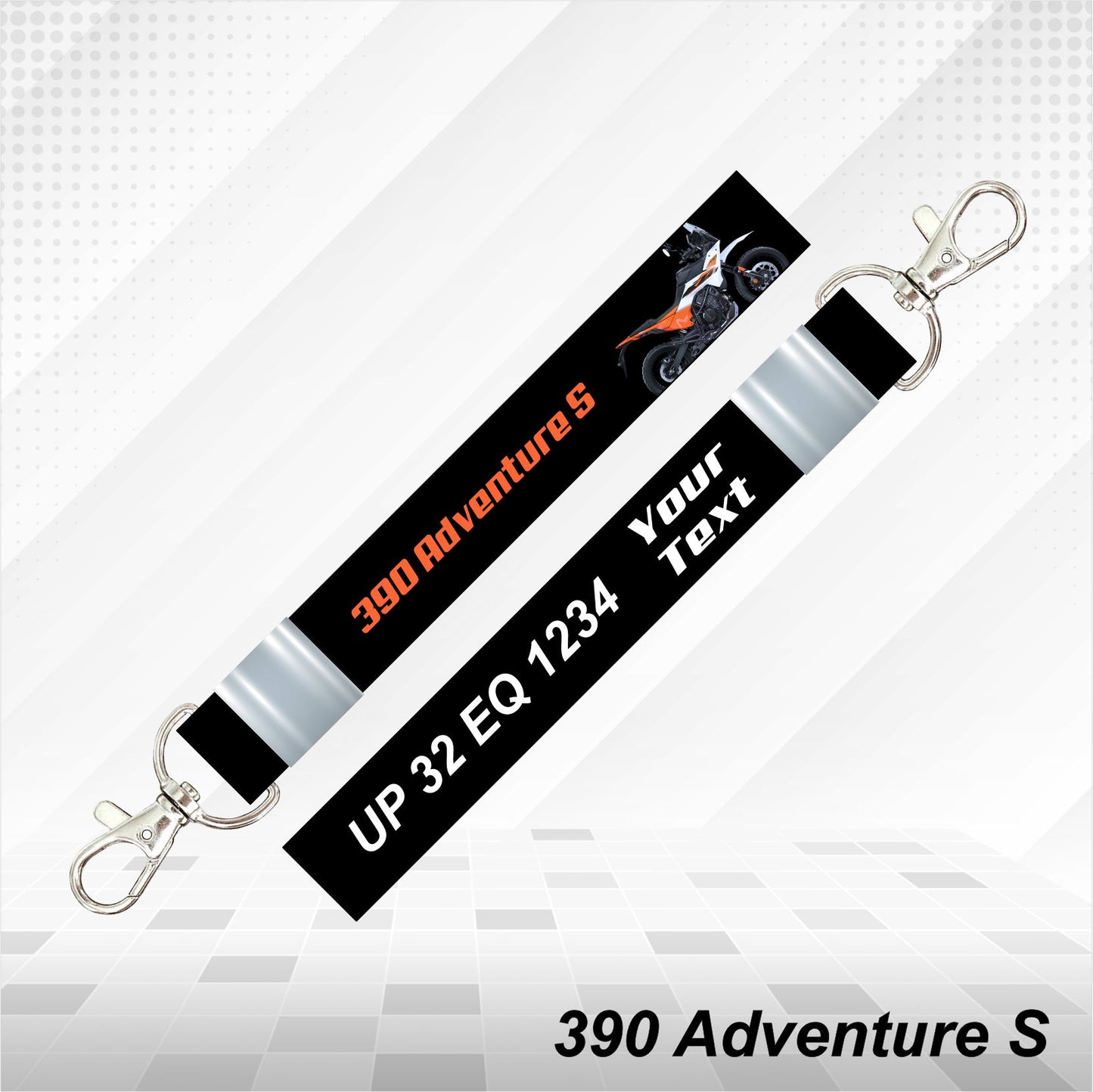 390 Adventure S - Personalized KTM Keychain - Wood, Acrylic, Metal Printed