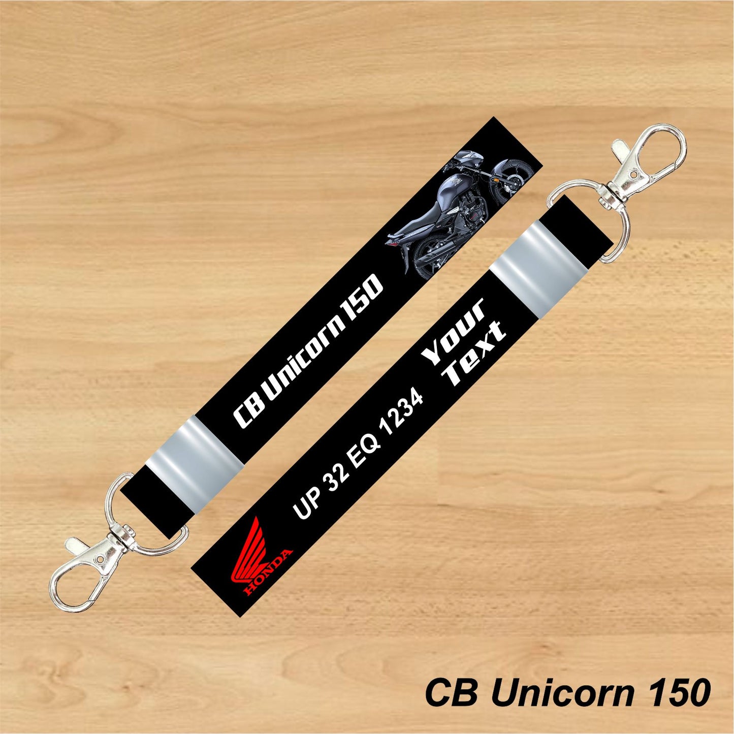 CB Unicorn 150 - Personalized Honda Keychain - Wood, Acrylic, Metal Printed