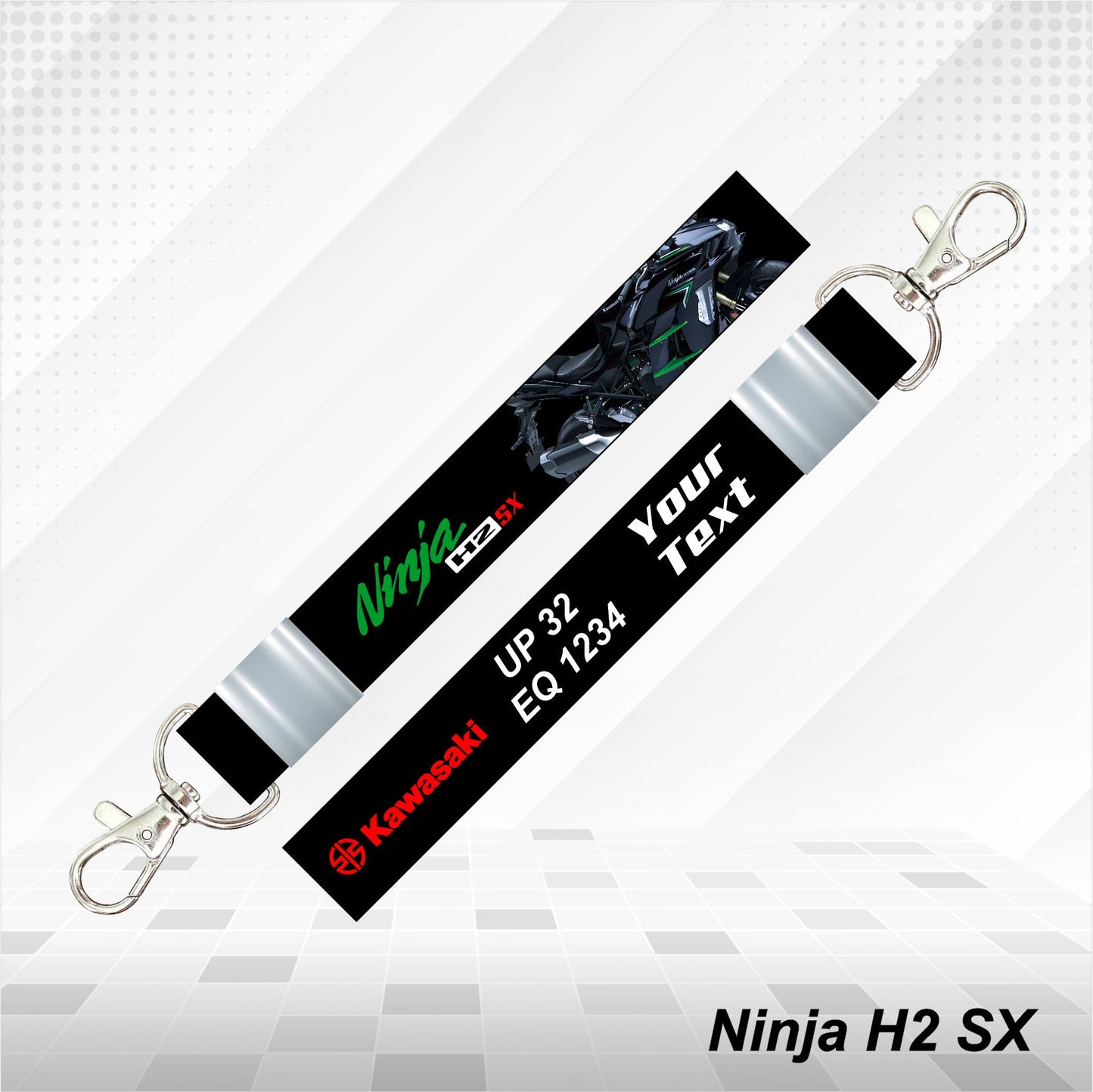 Ninja H2 SX - Personalized Kawasaki Keychain - Wood, Acrylic, Metal Printed