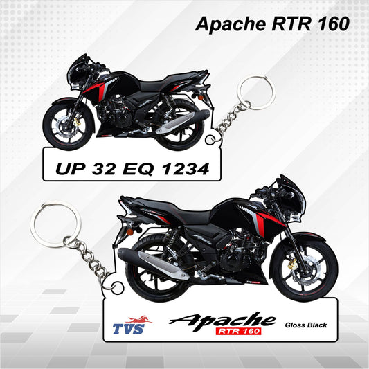 Apache RTR 160 - Personalized TVS Keychain - Wood, Acrylic, Metal Printed