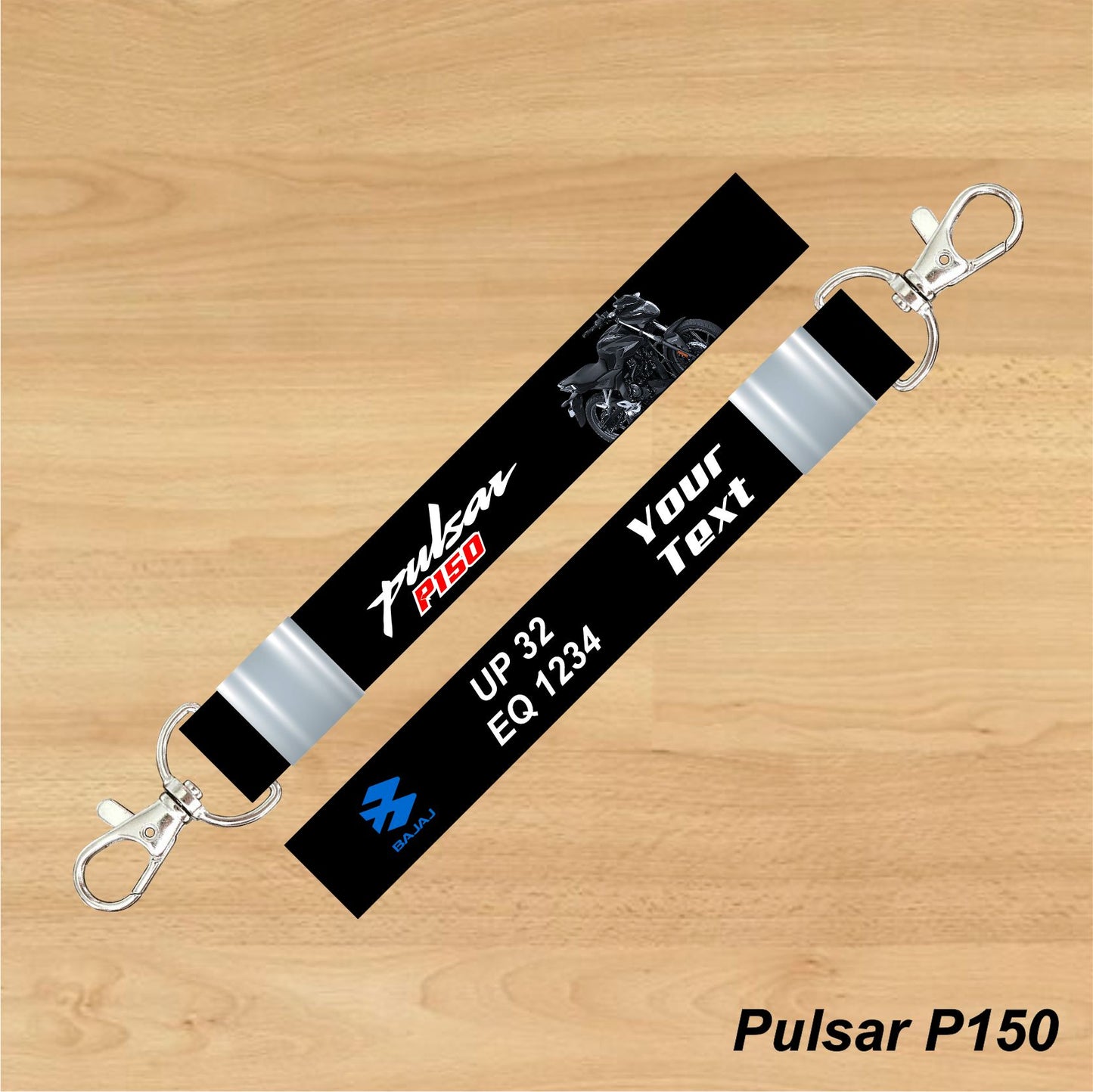 Pulsar P150 - Personalized Bajaj Keychain - Wood, Acrylic, Metal Printed