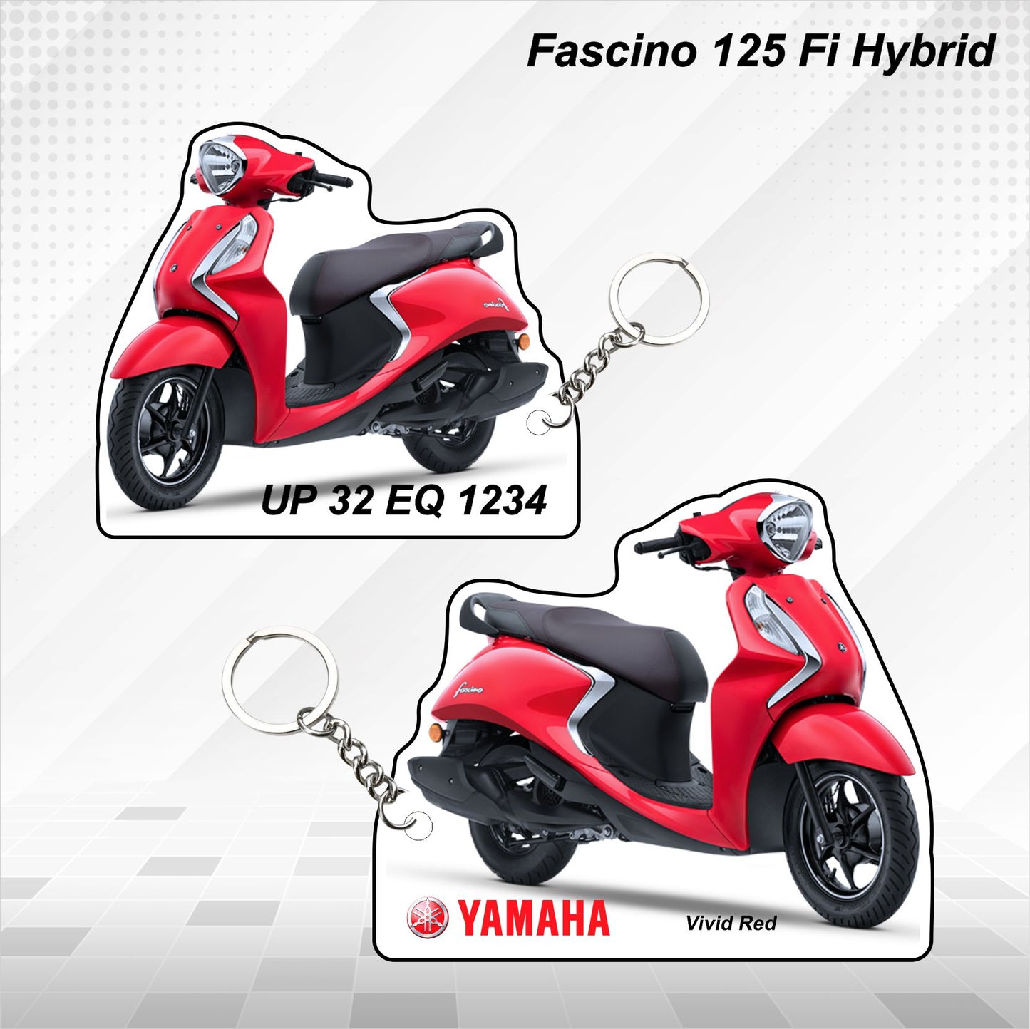 Fascino 125 Fi Hybrid - Personalized Yamaha Keychain - Wood, Acrylic, Metal Printed