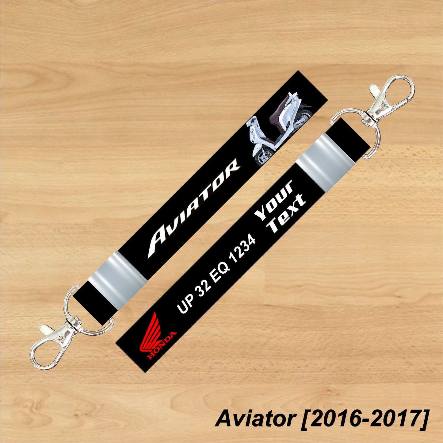 Aviator [2016-2017] - Personalized Honda Keychain - Wood, Acrylic, Metal Printed