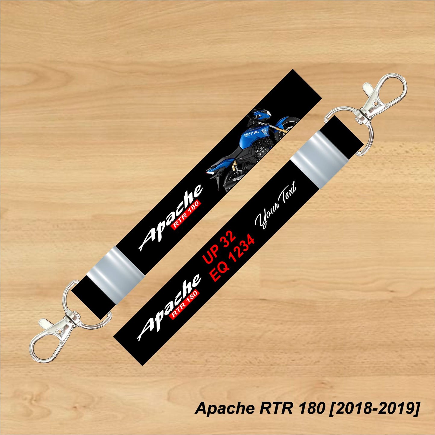 Apache RTR 180 [2018-2019] - Personalized TVS Keychain - Wood, Acrylic, Metal Printed