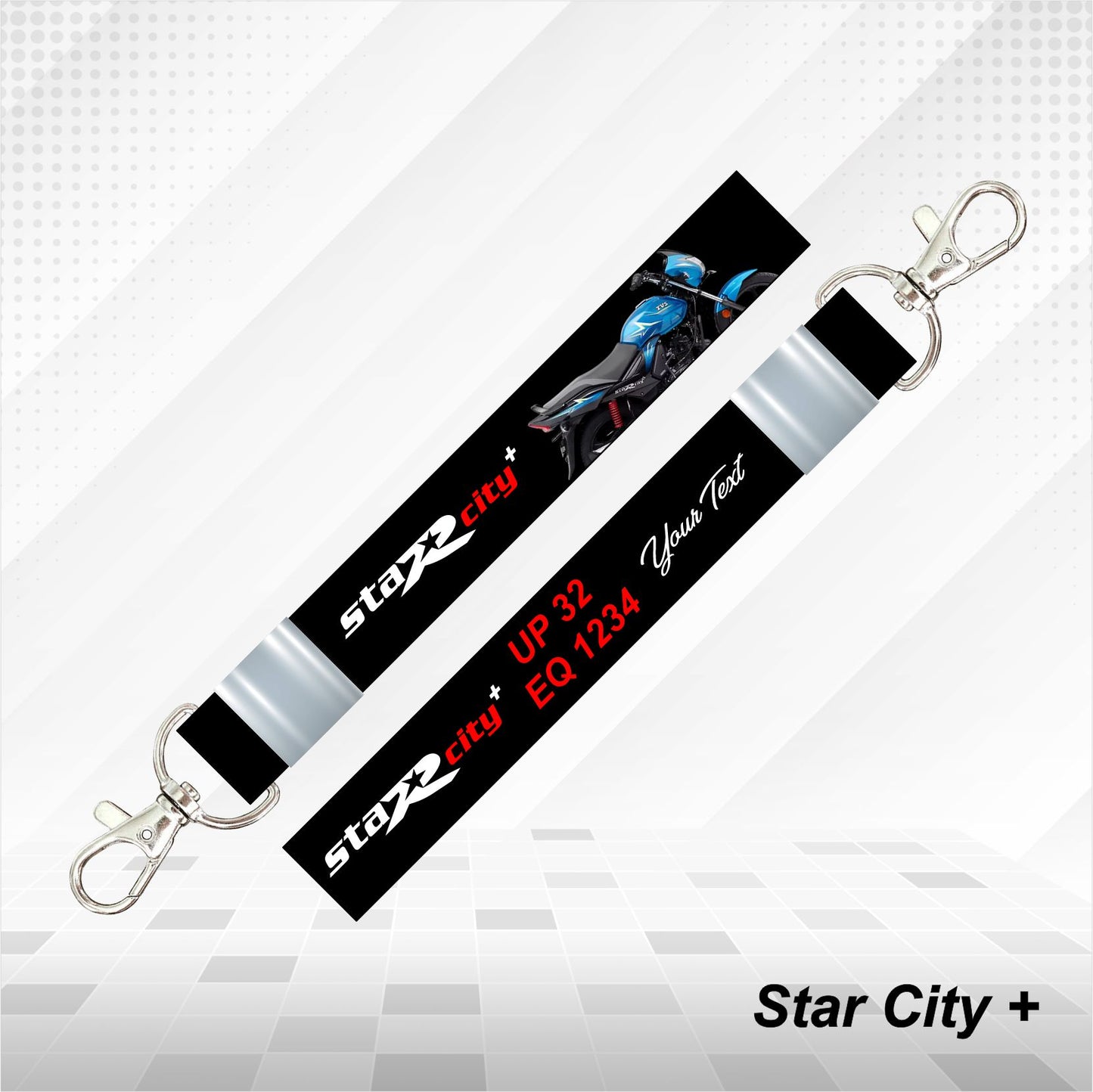 TVS Star City Plus - Personalized Keychain - Wood, Acrylic, Metal Printed