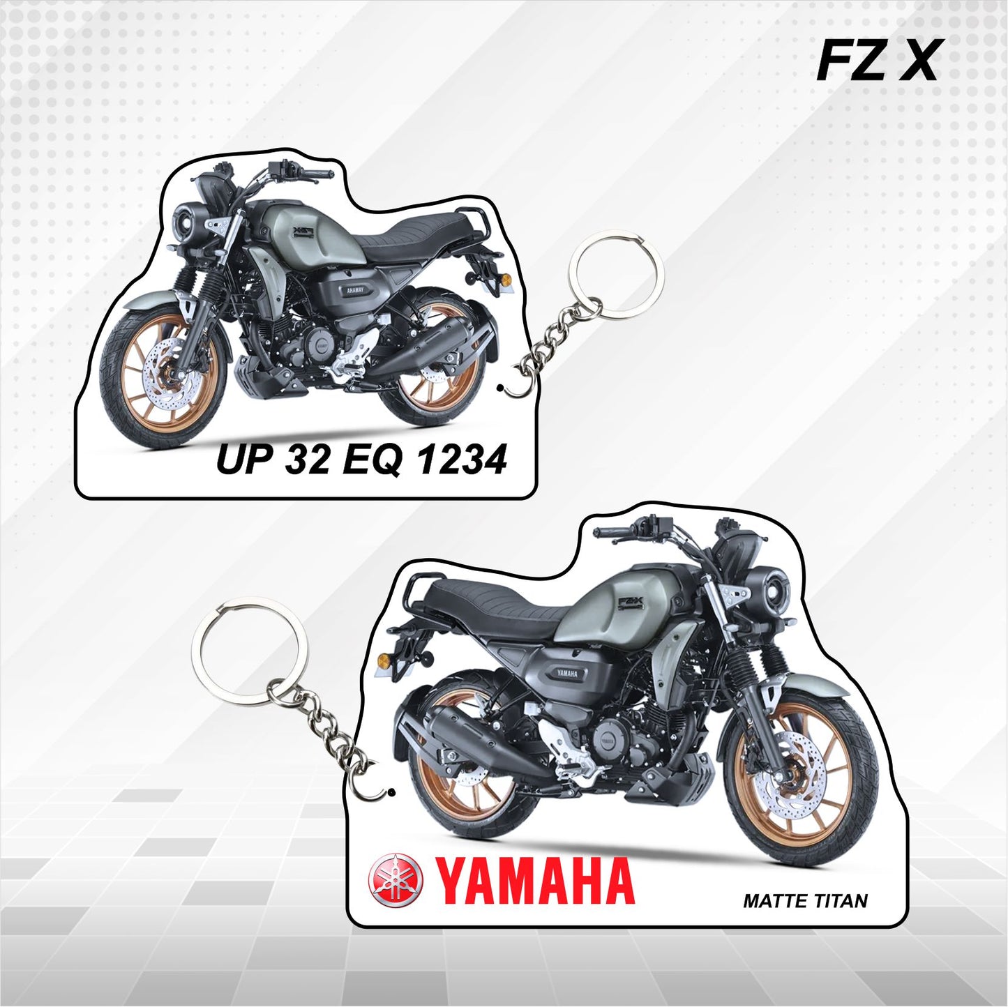 FZ-X - Personalized Yamaha  Keychain  - Wood, Acrylic, Metal Printed