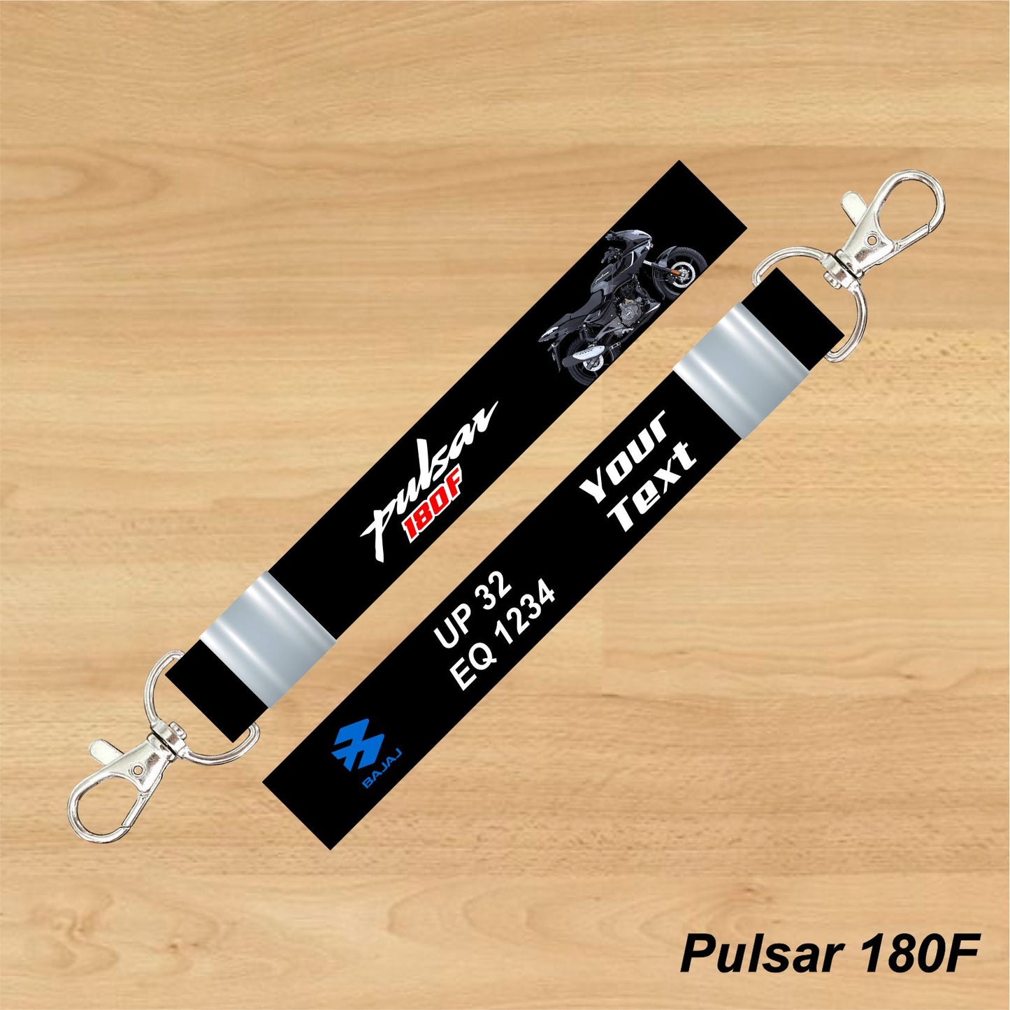 Pulsar 180F - Personalized Bajaj Keychain - Wood, Acrylic, Metal Printed