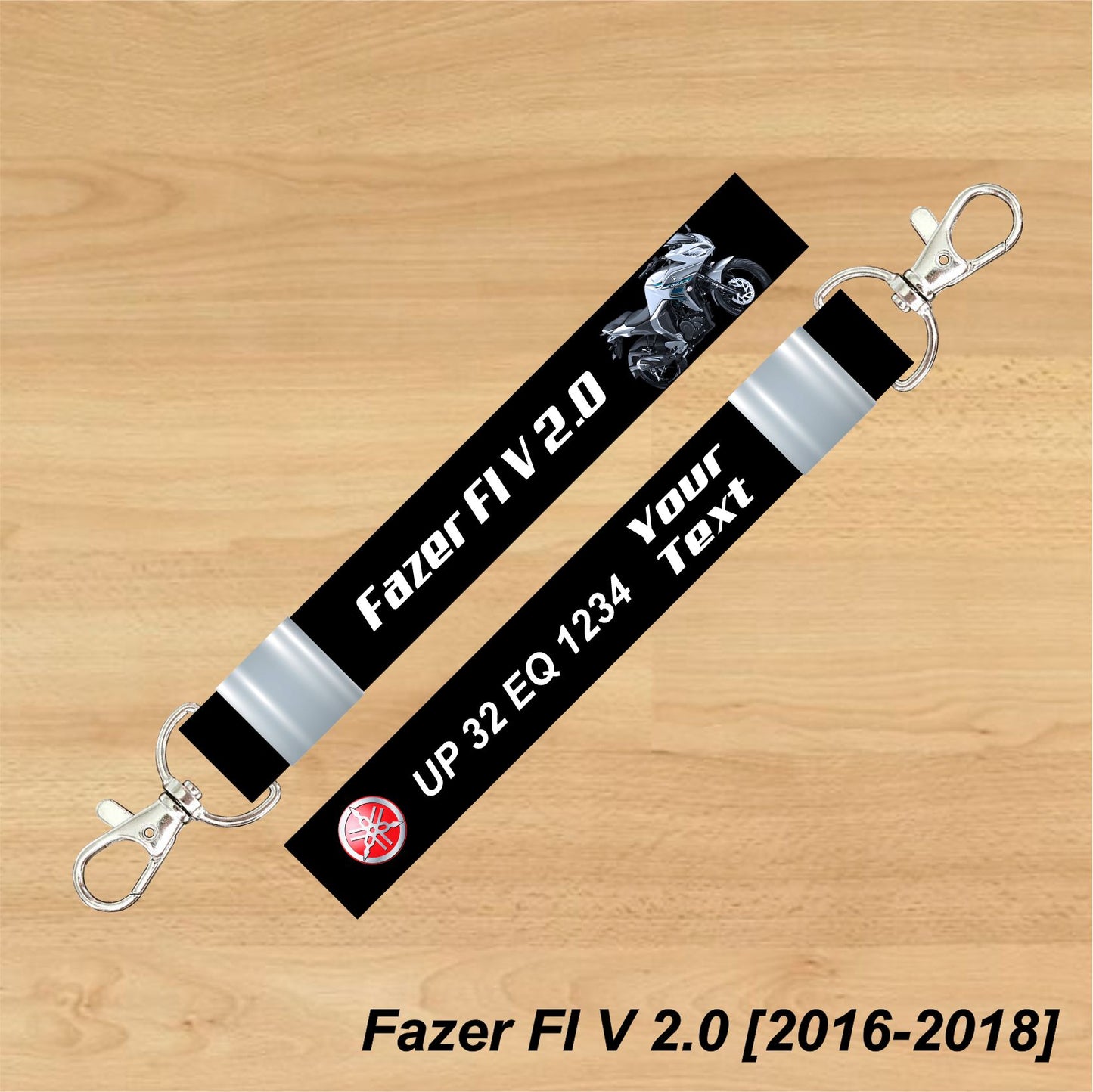 Fazer FI V 2.0 [2016-2018] - Personalized Yamaha Keychain - Wood, Acrylic, Metal Printed