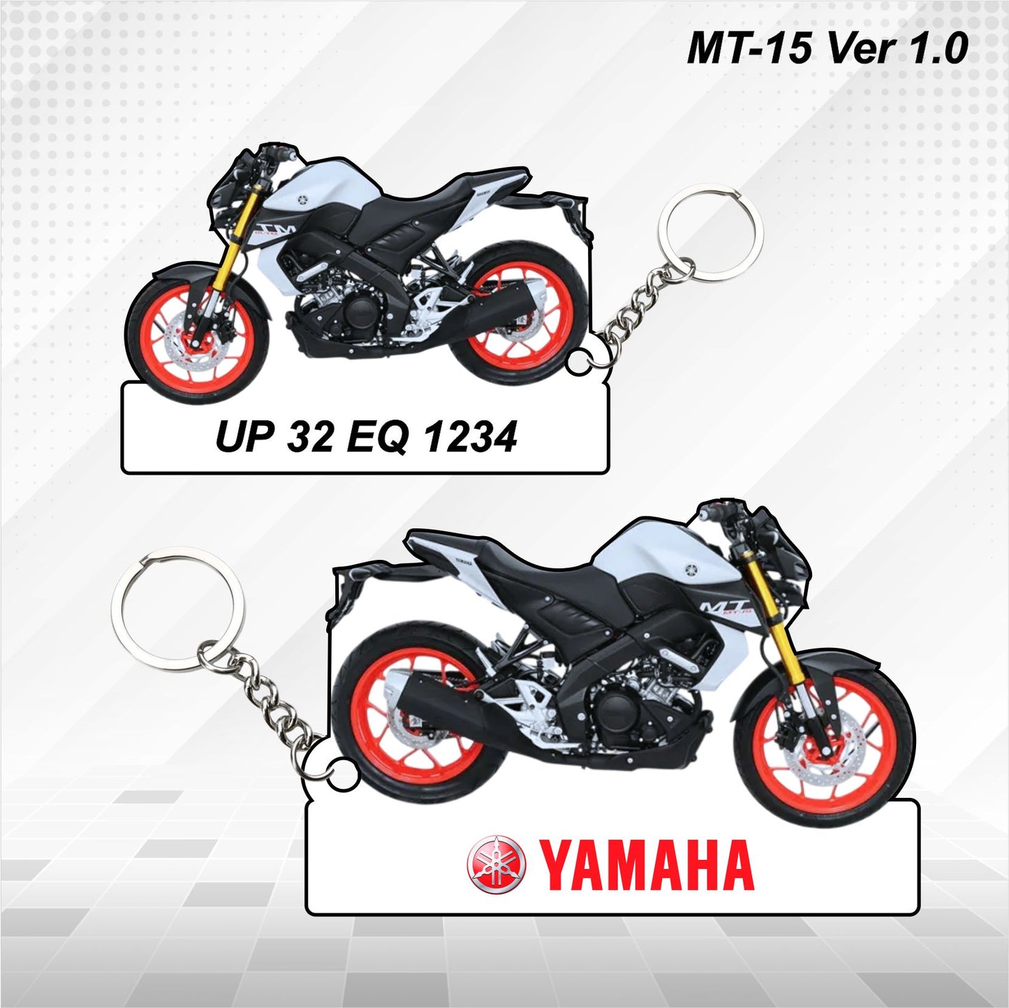 MT-15 Ver 1.0 - Personalized Yamaha Keychain - Wood, Acrylic, Metal Printed