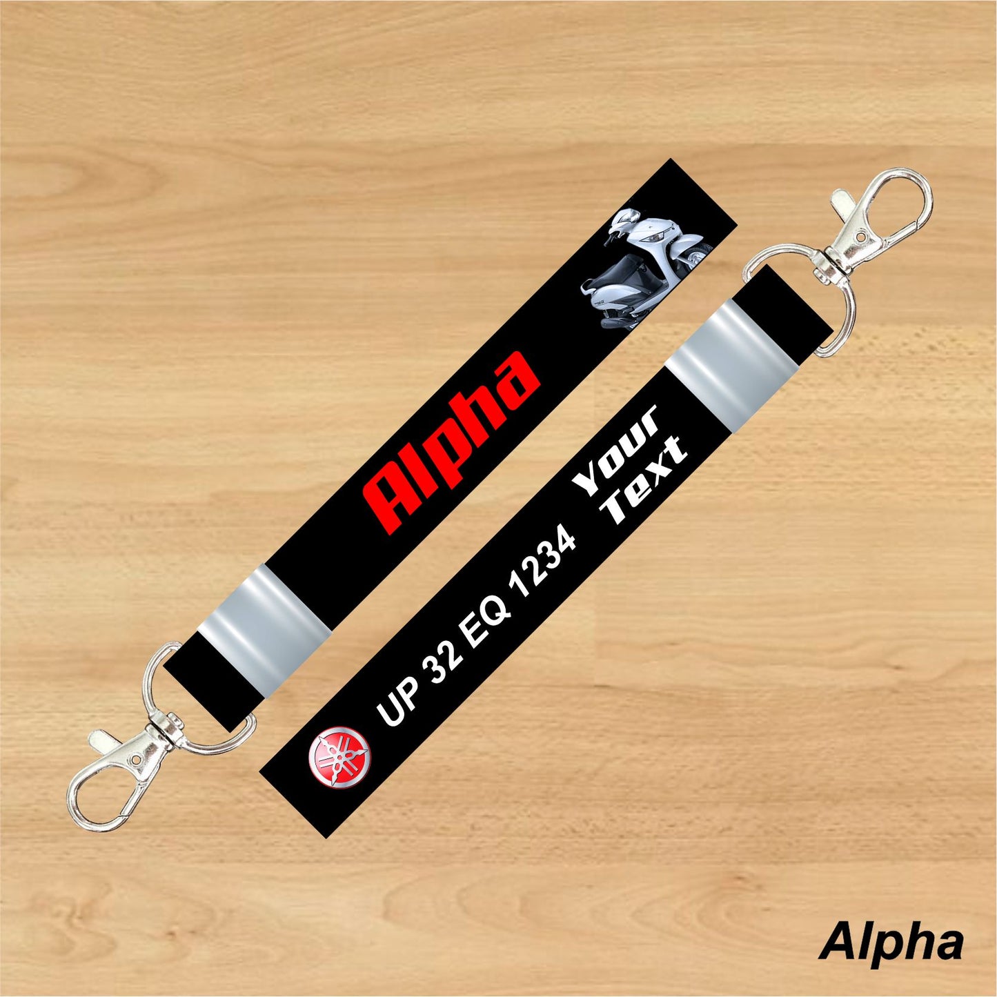 Alpha - Personalized Yamaha Keychain - Wood, Acrylic, Metal Printed