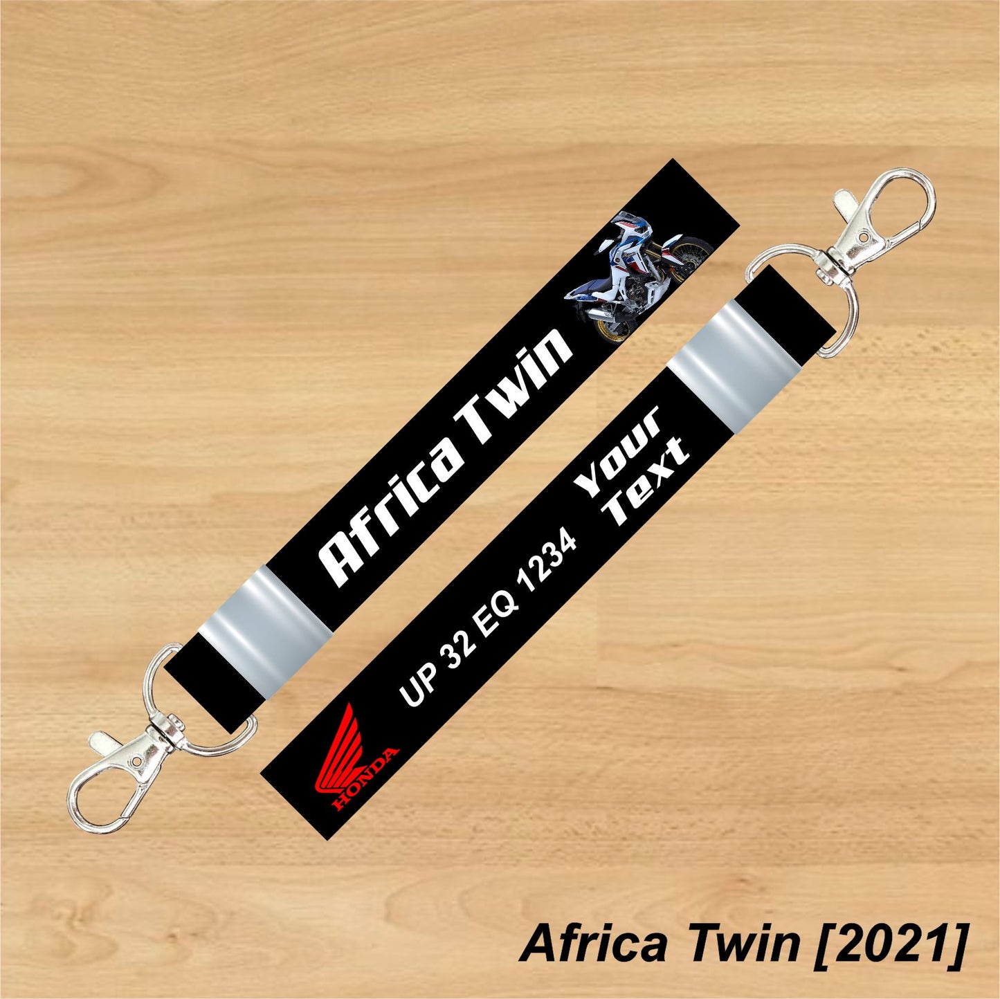 Africa Twin [2021] - Personalized Honda Keychain - Wood, Acrylic, Metal Printed