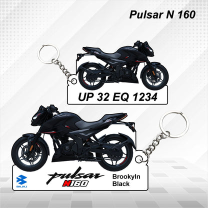 Pulsar N160 - Personalized Bajaj Keychain - Wood, Acrylic, Metal Printed