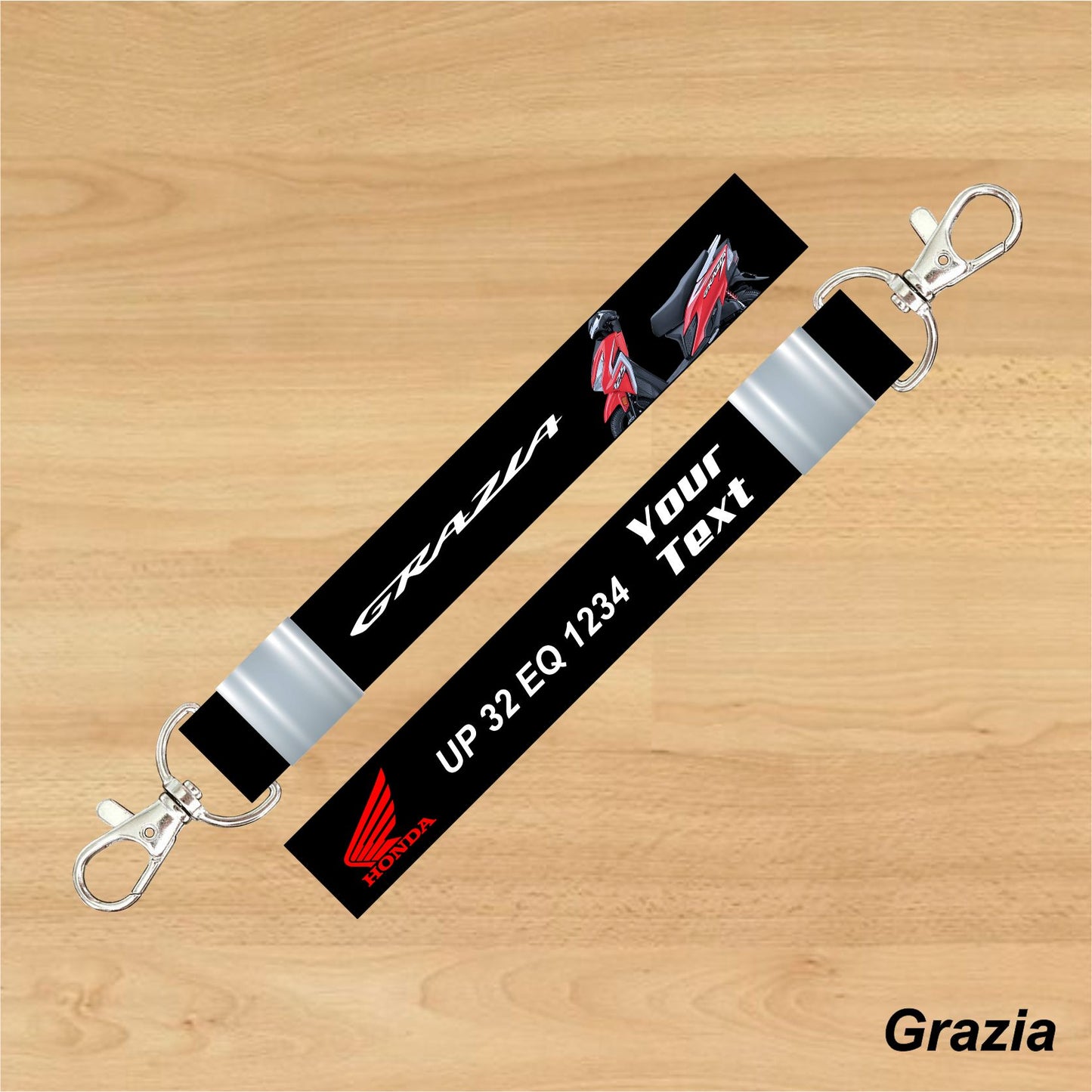 Grazia - Personalized Honda Keychain - Wood, Acrylic, Metal Printed