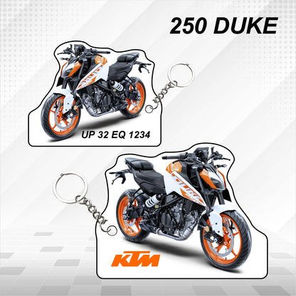 250 Duke - Personalized KTM Keychain - Wood, Acrylic, Metal Printed