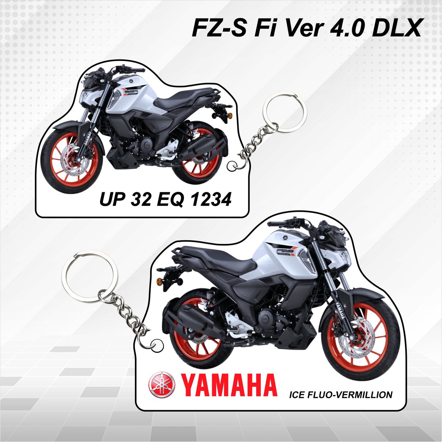 FZ-S Fi Ver 4.0 DLX - Personalized Yamaha Keychain  - Wood, Acrylic, Metal Printed