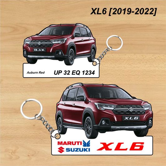 XL6 [2019-2022] - Personalized  Maruti Suzuki Keychain - Wood, Acrylic, Metal Printed