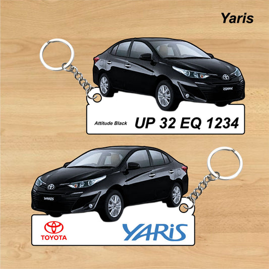 Yaris - Personalized Toyota Keychain - Wood, Acrylic, Metal Printed