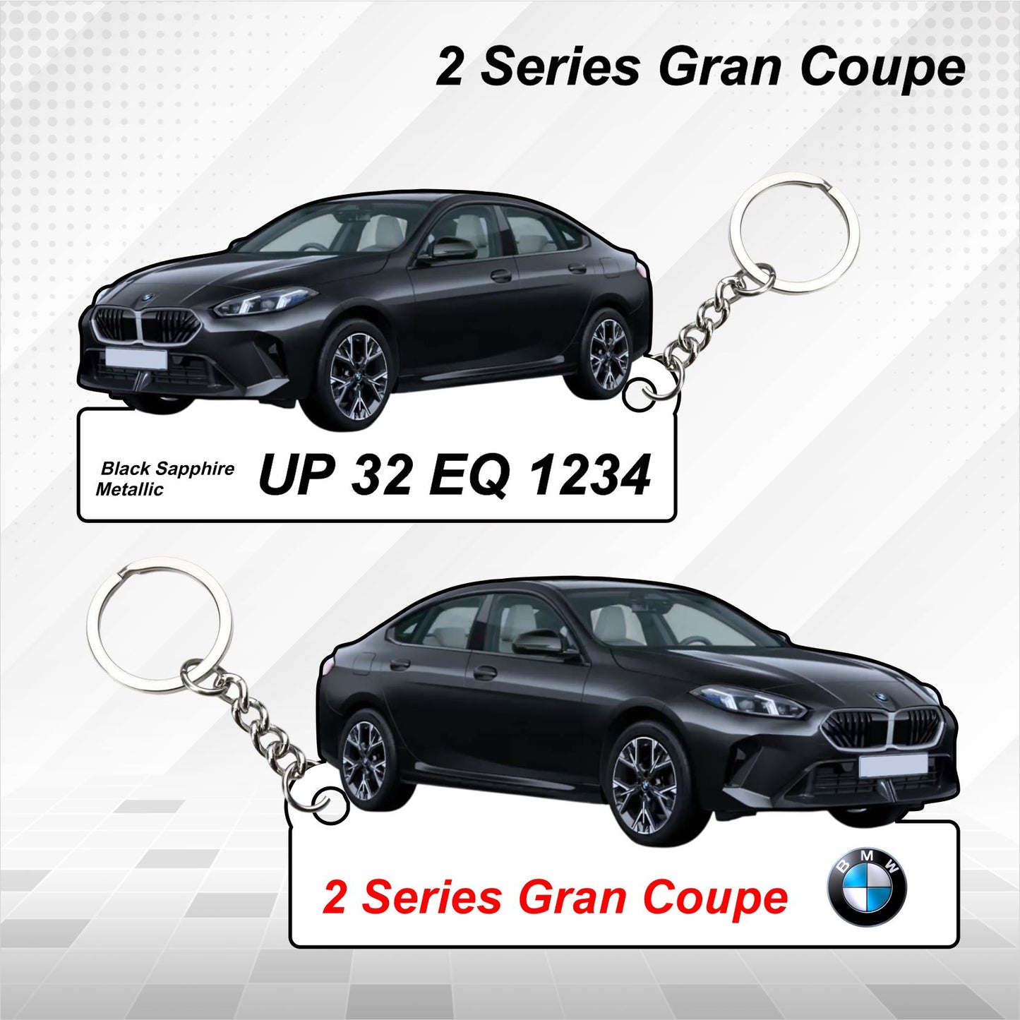 2 Series Gran Coupe - Personalized BMW Car Keychain - Wood, Acrylic, Metal Printed