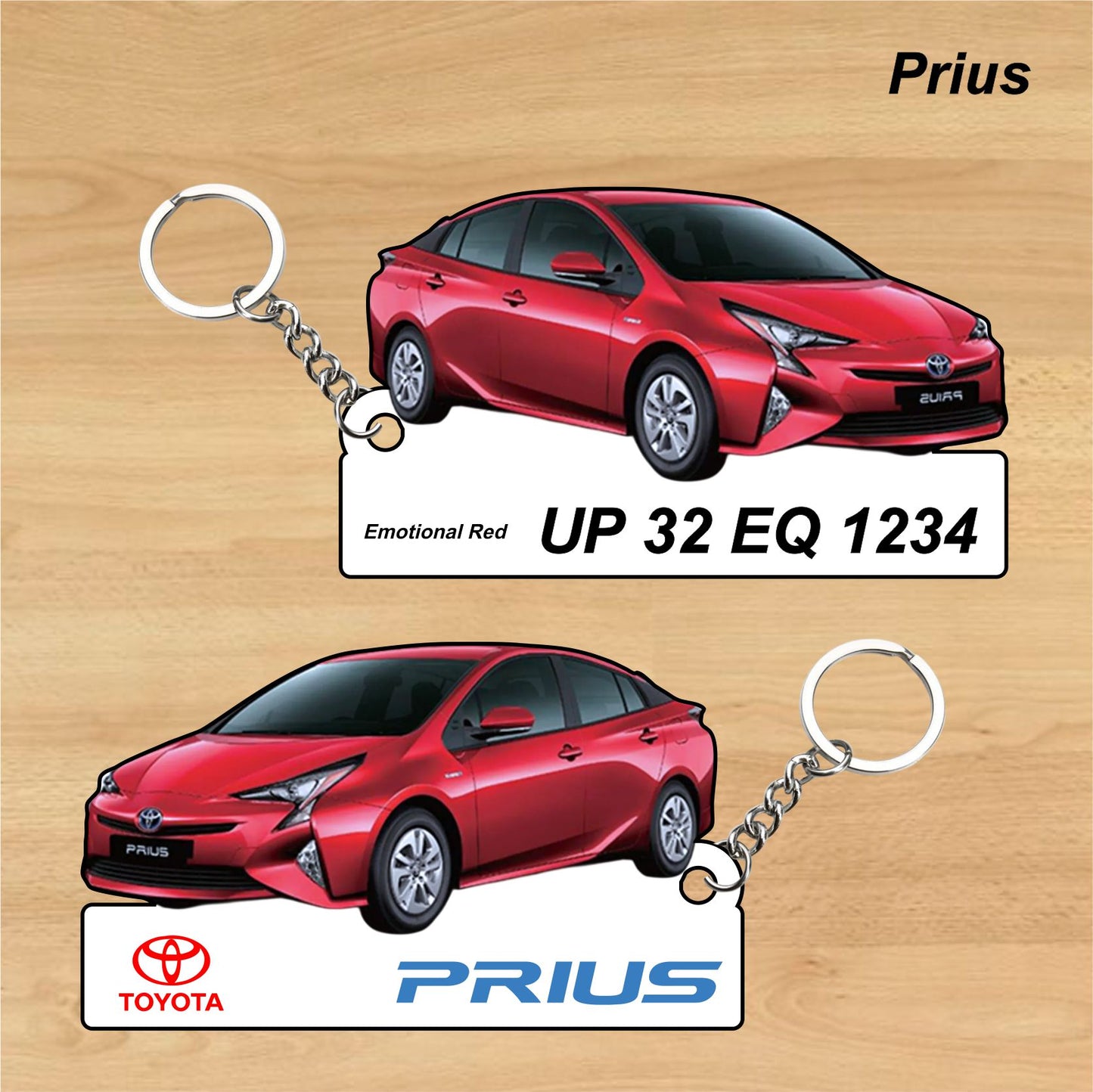 Prius - Personalized Toyota Keychain - Wood, Acrylic, Metal Printed