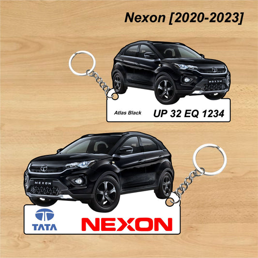 Nexon [2020-2023] - Personalized Tata Car Keychain - Wood, Acrylic, Metal Printed