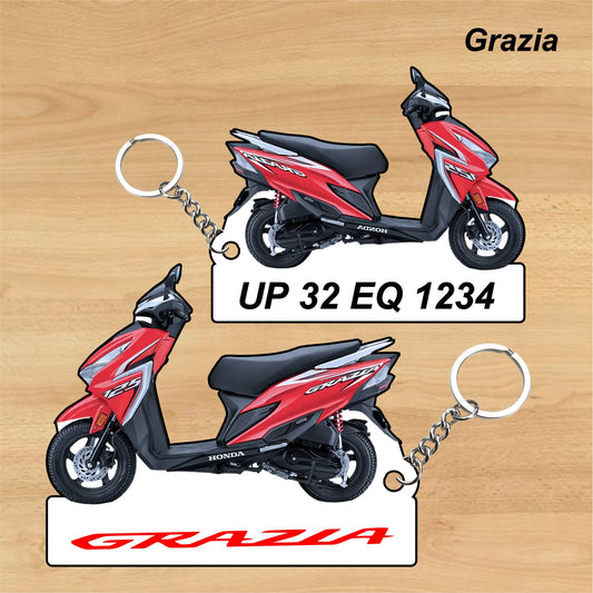 Grazia - Personalized Honda Keychain - Wood, Acrylic, Metal Printed