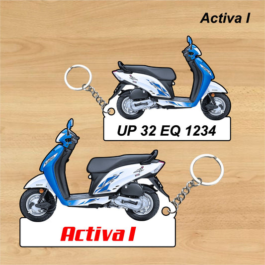 Activa i - Personalized Honda Keychain - Wood, Acrylic, Metal Printed