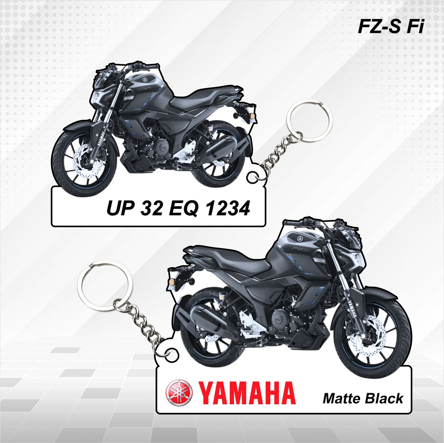FZ-S Fi - Personalized Yamaha Keychain  - Wood, Acrylic, Metal Printed