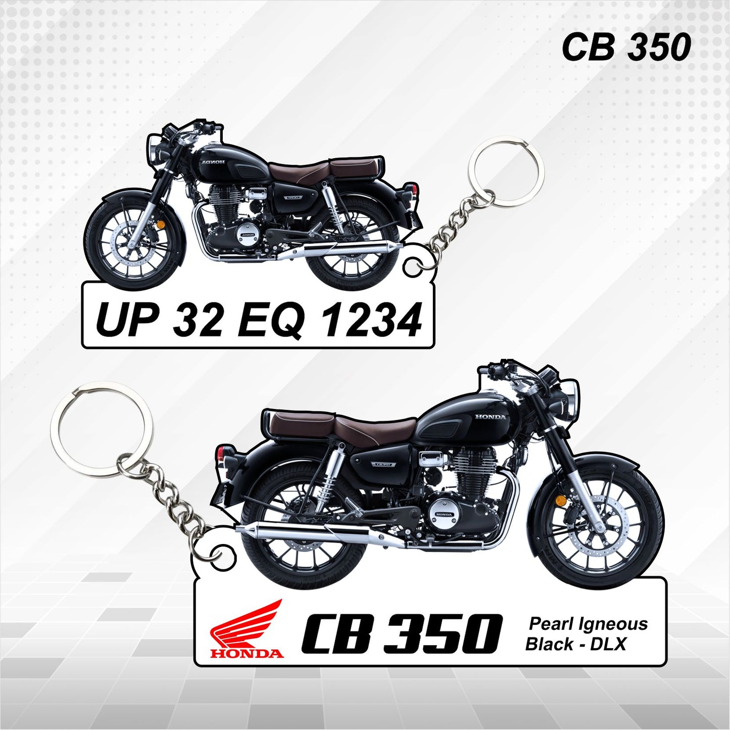 CB 350 - Personalized Honda Keychain - Wood, Acrylic, Metal Printed