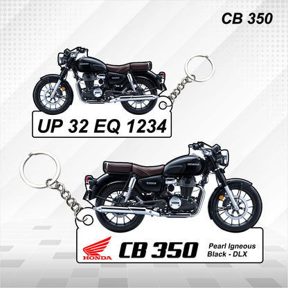 CB350 - Personalized Honda Keychain - Wood, Acrylic, Metal Printed