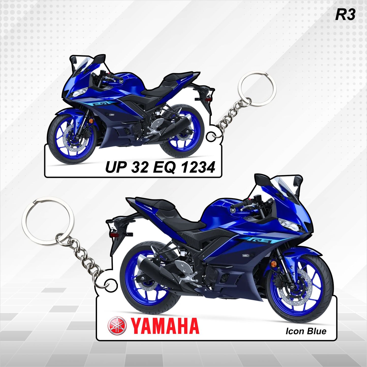 R3 - Personalized Yamaha Keychain - Wood, Acrylic, Metal Printed
