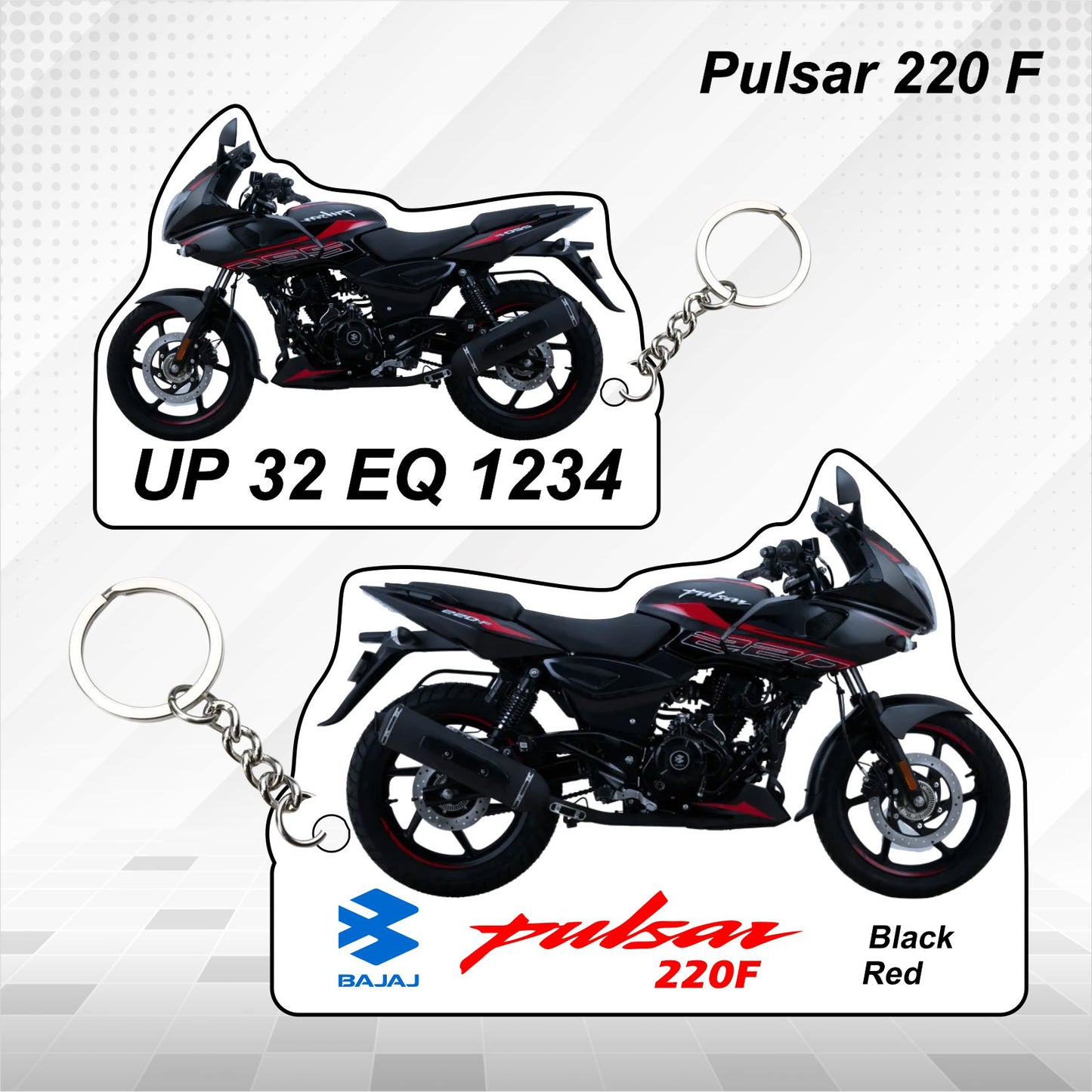 Pulsar 220F - Personalized Bajaj Keychain - Wood, Acrylic, Metal Printed